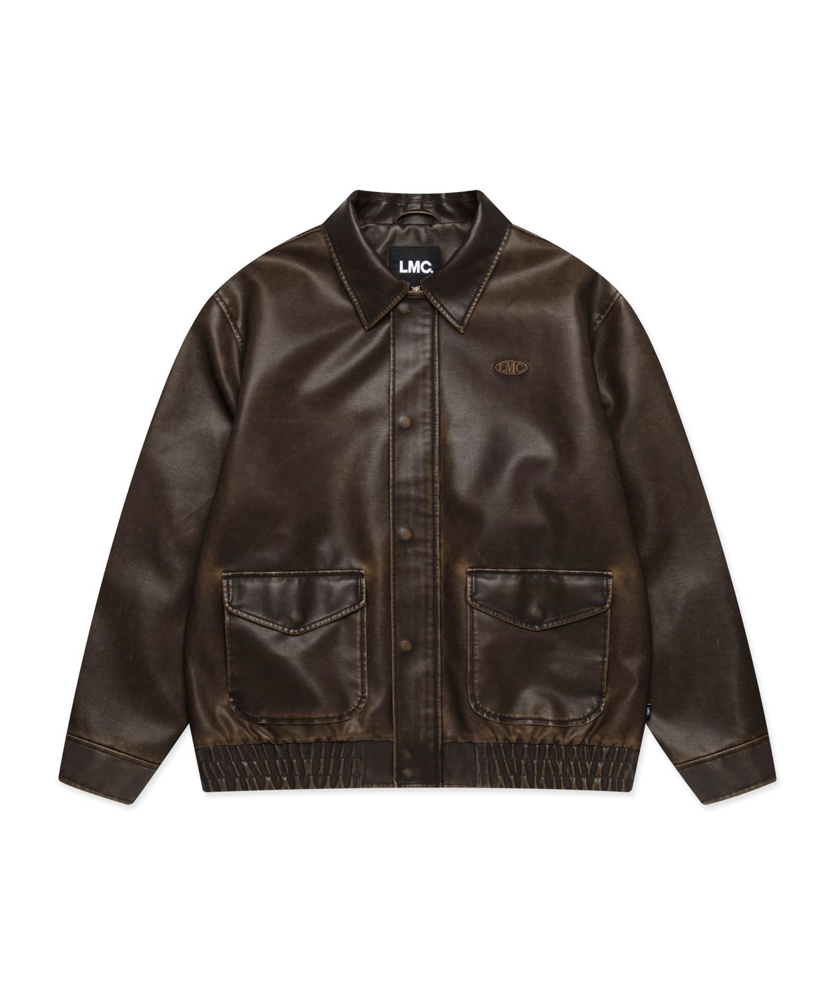 엘엠씨(LMC) G-1 FAUX LEATHER JACKET brown