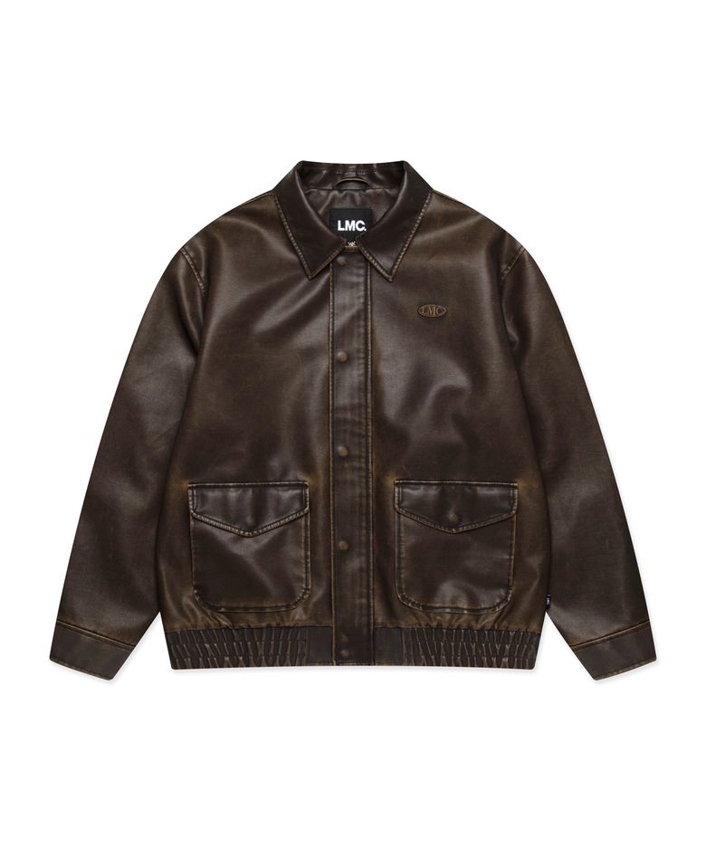G-1 FAUX LEATHER JACKET brown