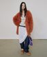 Faux Fur Middle Jacket Burnt Orange