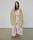 Faux Fur Middle Jacket Pale Green
