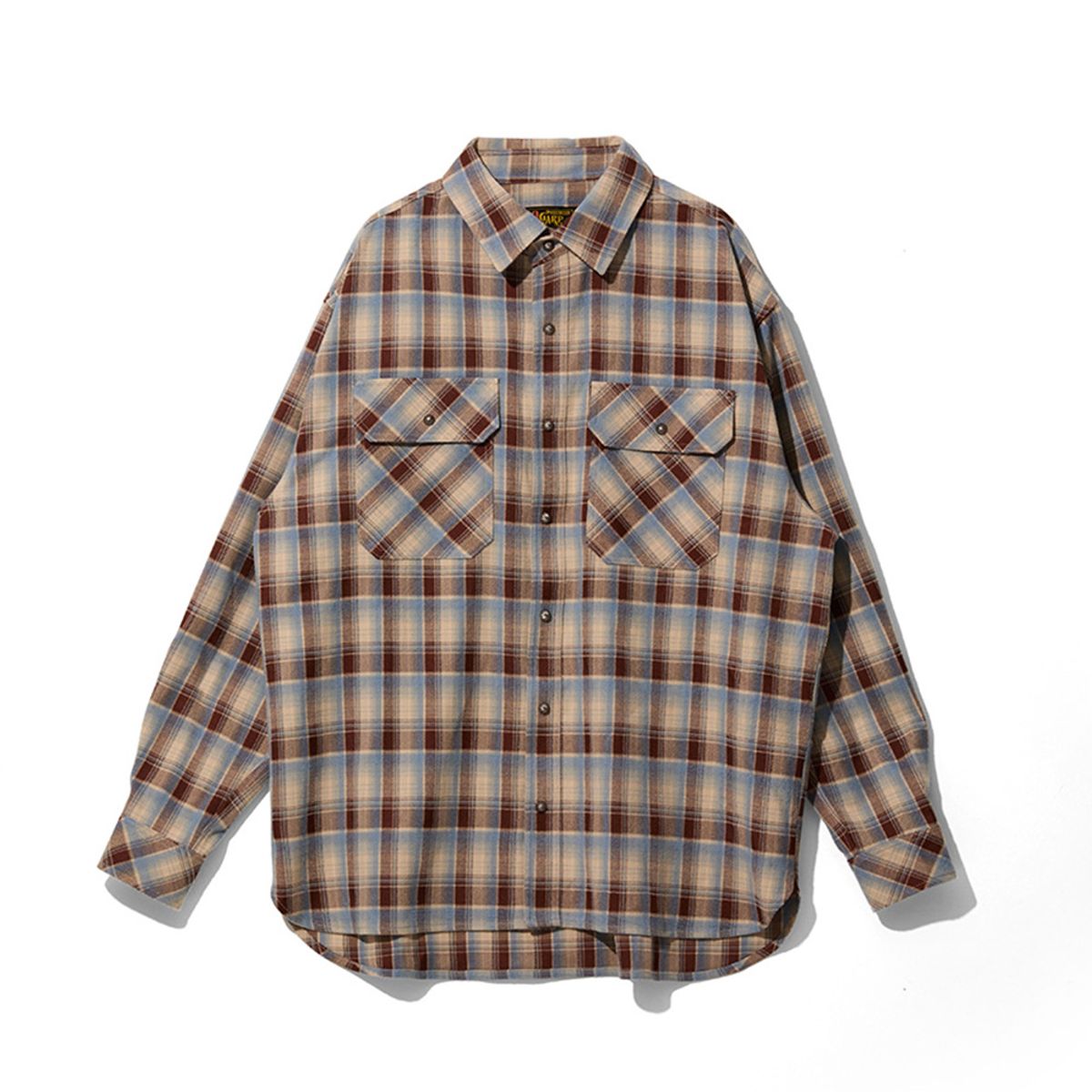 오가프(OGARP) Concho Oversized Check Shirts Bluebrown