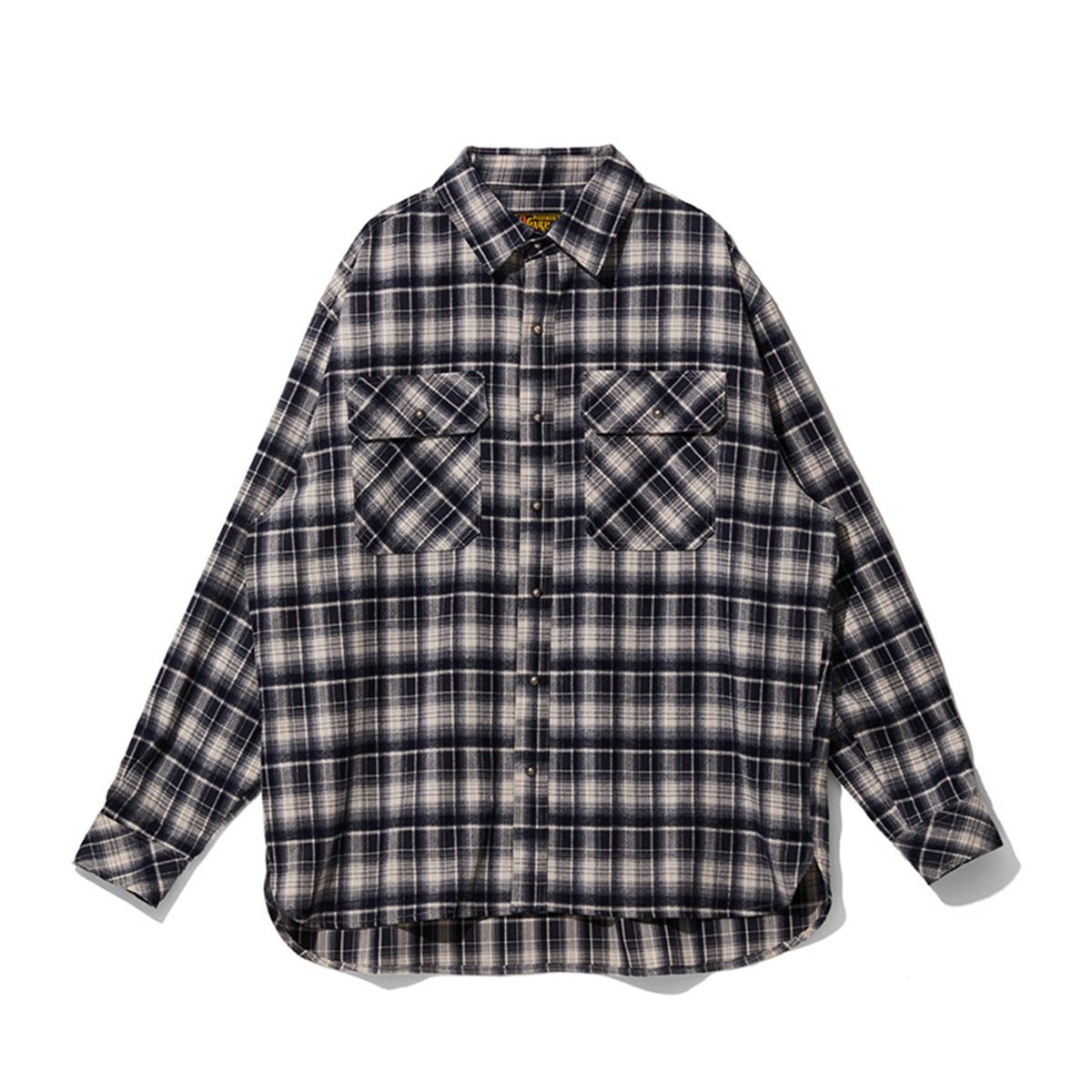 오가프(OGARP) Concho Oversized Check Shirts Navy