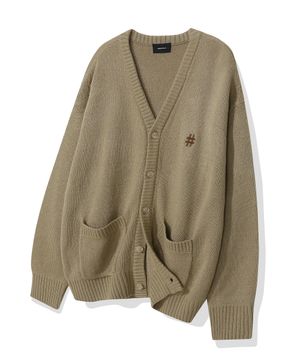 아크릴 베이직 오버핏 가디건(베이지)