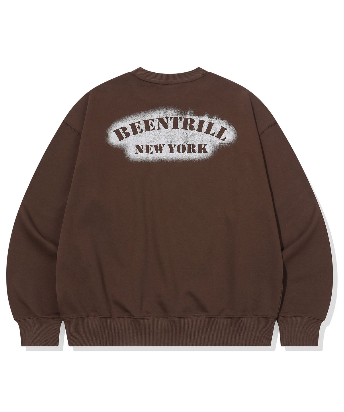 빈트릴(BEENTRILL) BNY 스탠실 페인팅 맨투맨(초콜릿)
