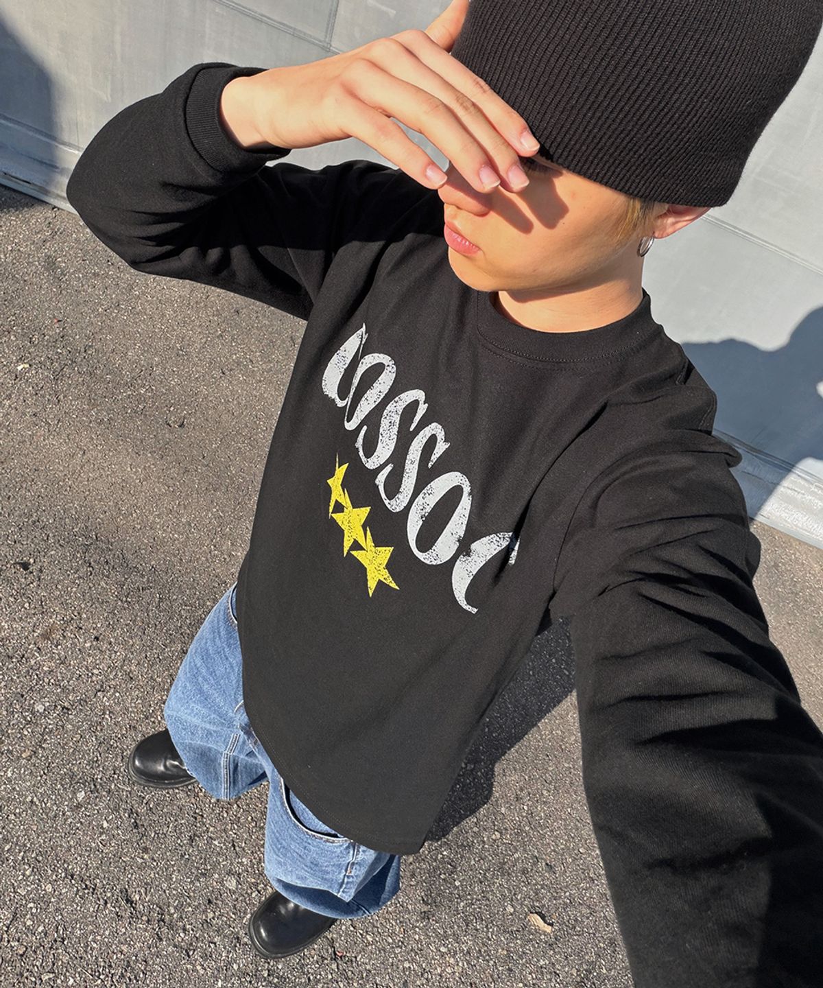 코소(COSO) 스타 크랙 롱슬리브 긴팔(BLACK)