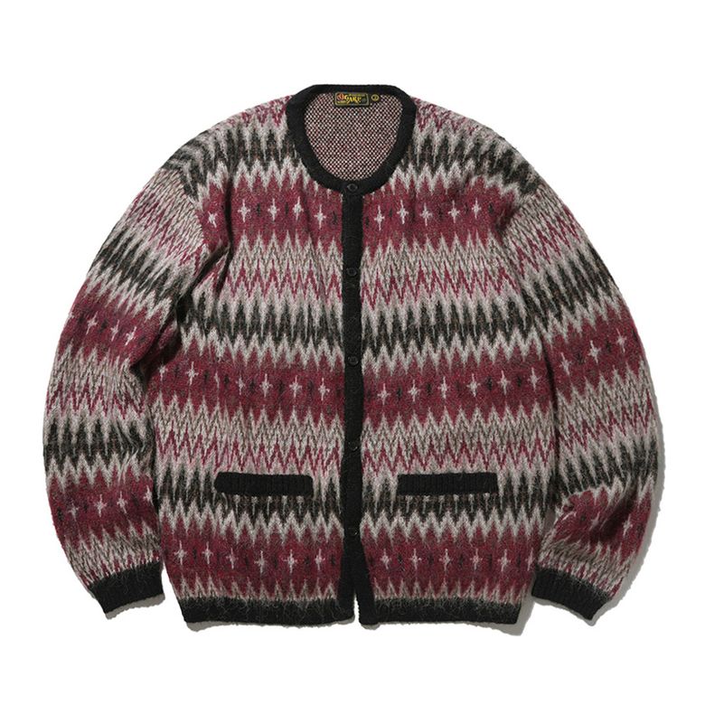 Navaho Mohair Jacquard Cardigan Red