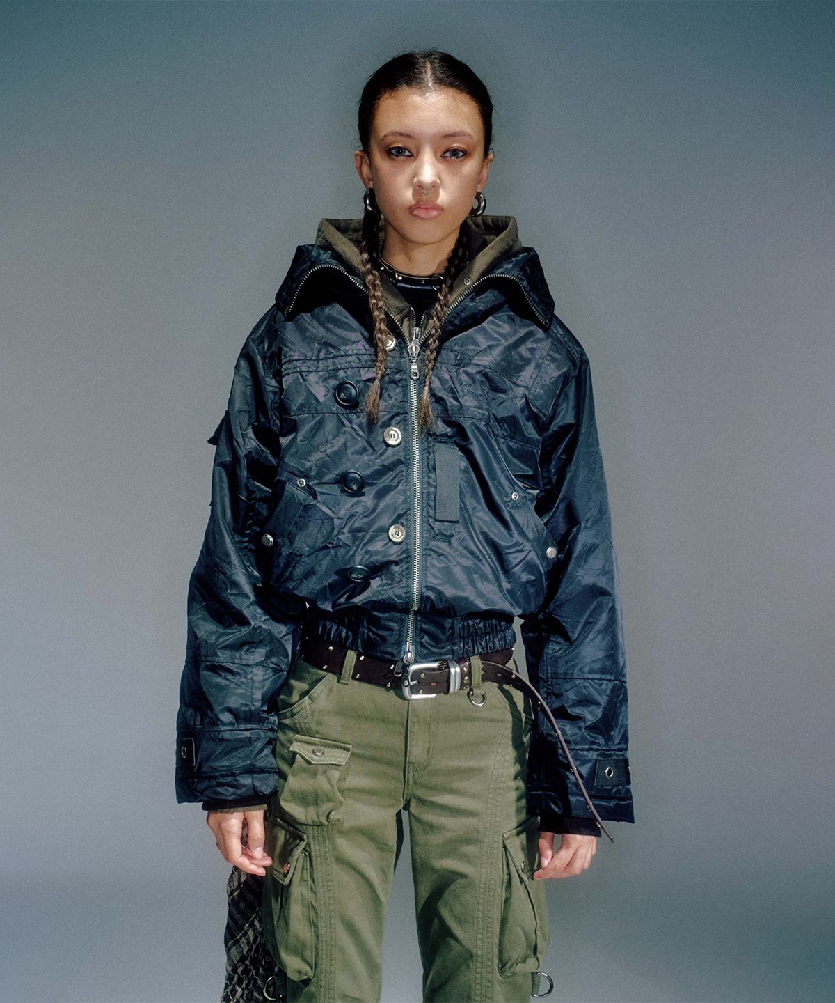 베이컨트 아카이브(VACANT ARCHIVE) WOMEN PAPE N2B FLIGHT BOMBER JACKET BLACK