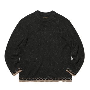 Nep Jacquard Pullover Knit Charcoal