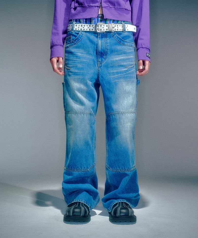 ENDRICK DAMAGED DENIM PANTS LIGHT BLUE