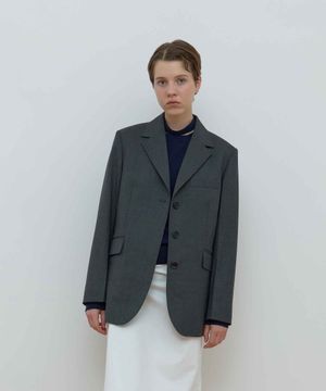 SINGLE HIDDEN JACKET_MELANGE GREY