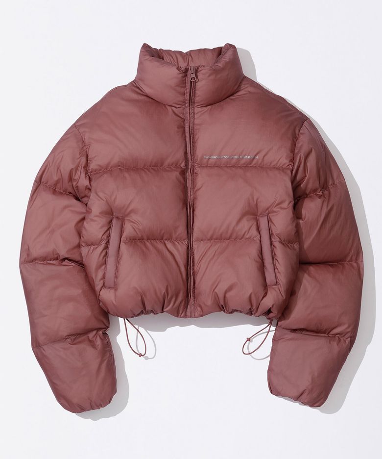 Matte Cropped Puffer Down Plum Red