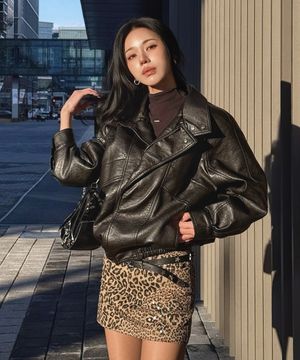 9209 워싱 레더 빈티지 자켓 (BLACK)