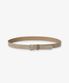 Classic Silver Buckle Suede Belt - Beige