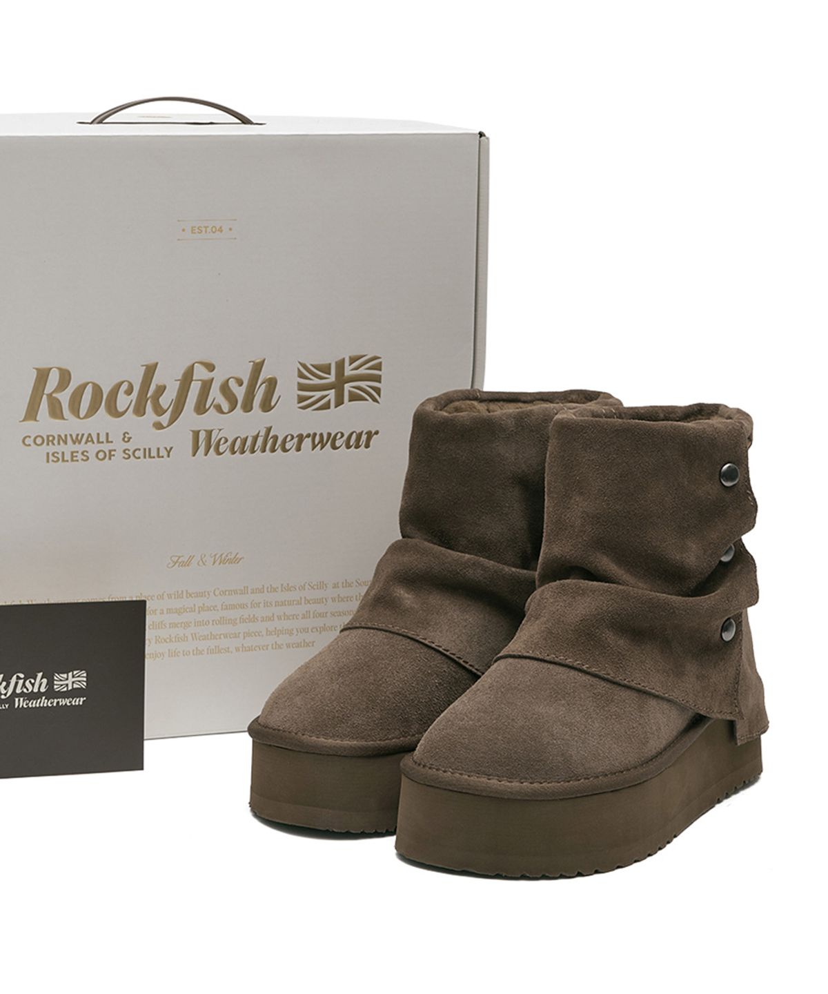 락피쉬웨더웨어(ROCKFISH WEATHERWEAR) STUD MAXI FOLDED BOOTS SHORT - 2 colors