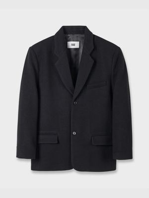 오버사이즈 울 블레이져 - 블랙