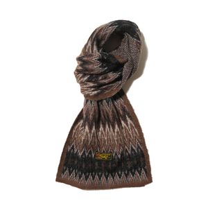 Jacquard Knit Muffler Brown