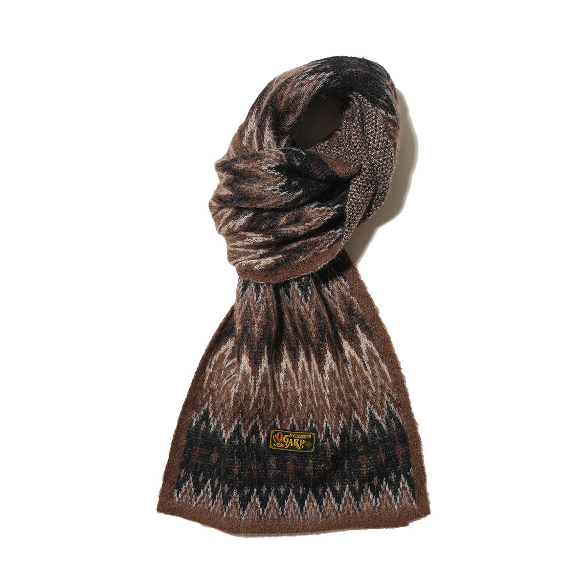 오가프(OGARP) Jacquard Knit Muffler Brown