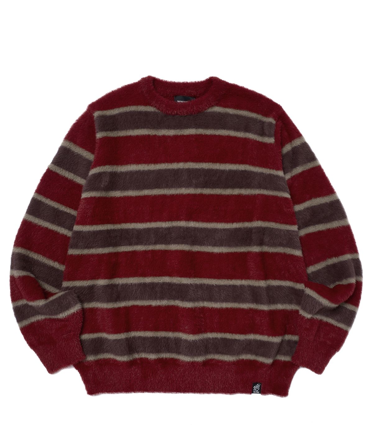 위캔더스(WKNDRS) STRIPED KNIT SWEATER (BURGUNDY)