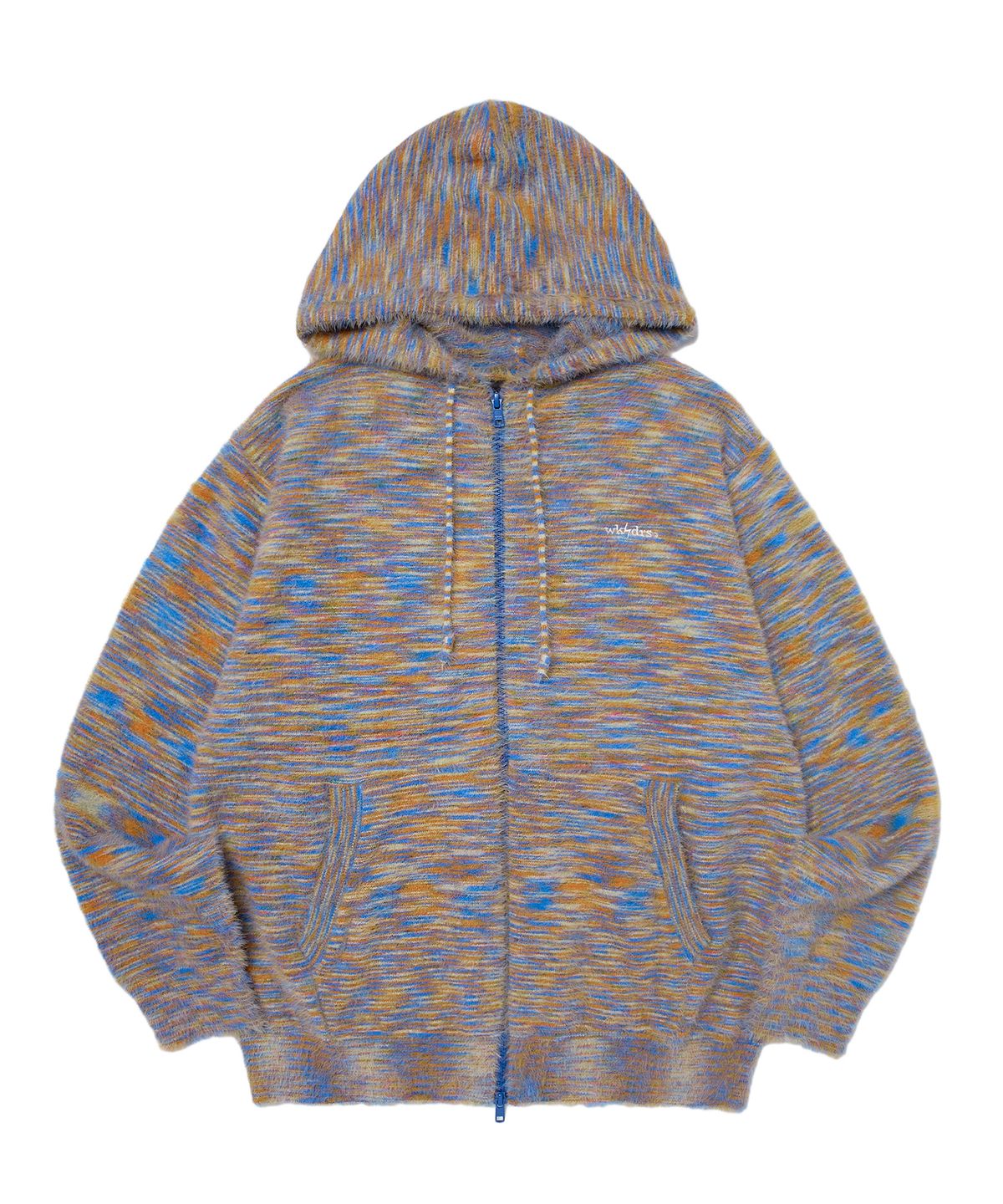 위캔더스(WKNDRS) MULTI STRIPED HAIRY ZIPUP (ORANGE)
