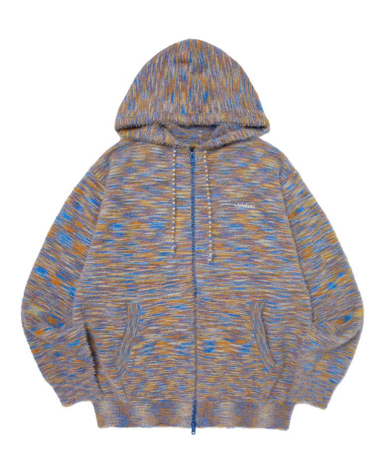 MULTI STRIPED HAIRY ZIPUP (ORANGE)