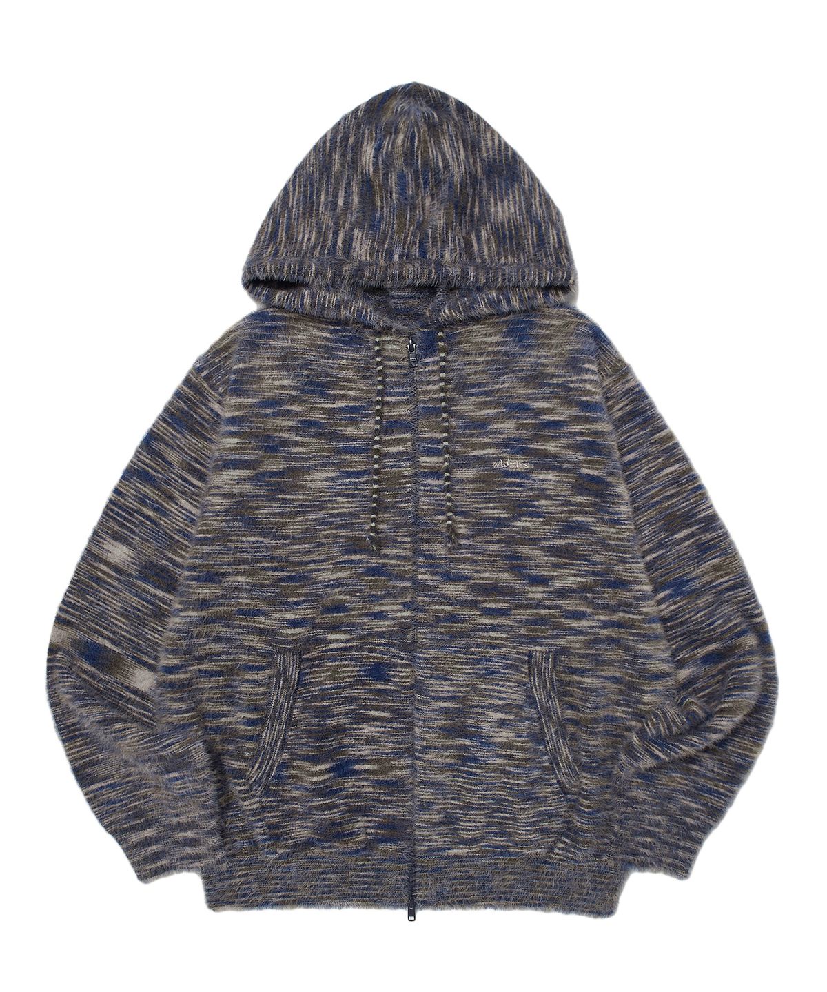 위캔더스(WKNDRS) MULTI STRIPED HAIRY ZIPUP (NAVY)