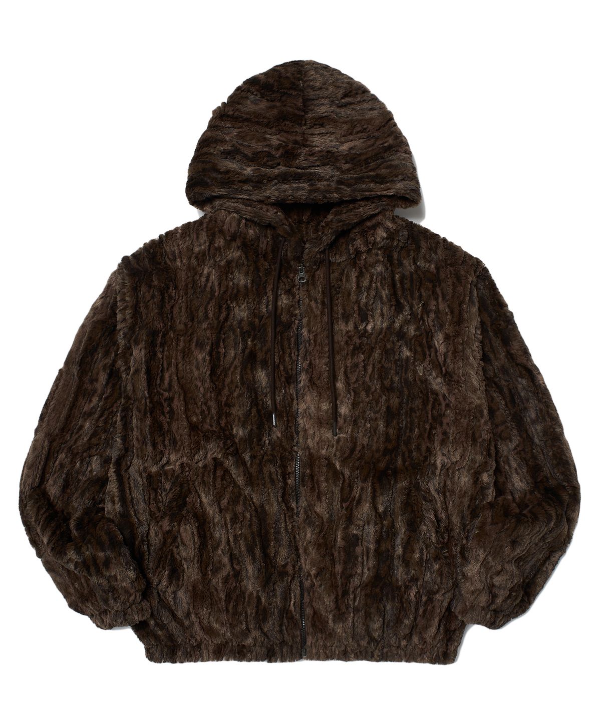 위캔더스(WKNDRS) FAUX FUR ZIPUP HOODIE (BROWN)