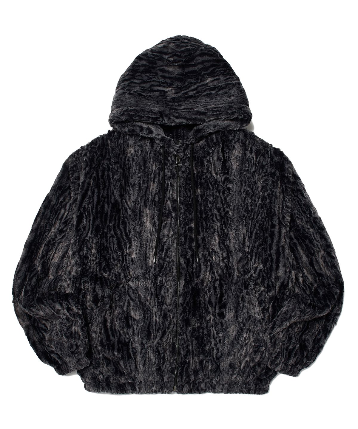 위캔더스(WKNDRS) FAUX FUR ZIPUP HOODIE (BLACK)