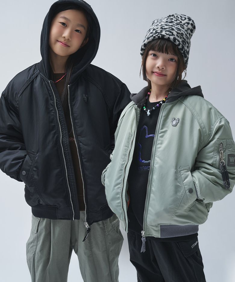 키즈) 힙독 카라비너 후드 항공점퍼