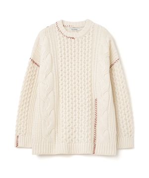 케이블 스티치 풀오버 니트 [아이보리]