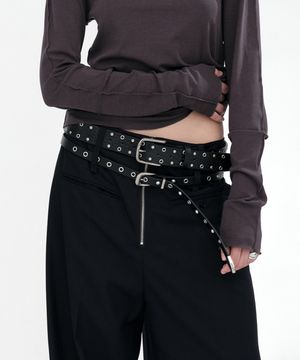 스키니 레더 웨스턴 벨트 [블랙]