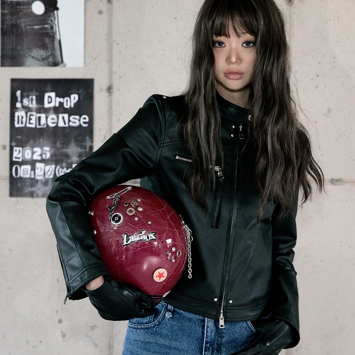 라라폭스(LALAFOX) VEGAN LEATHER JACKET BLACK 비건 레더자켓 BR4LJ001