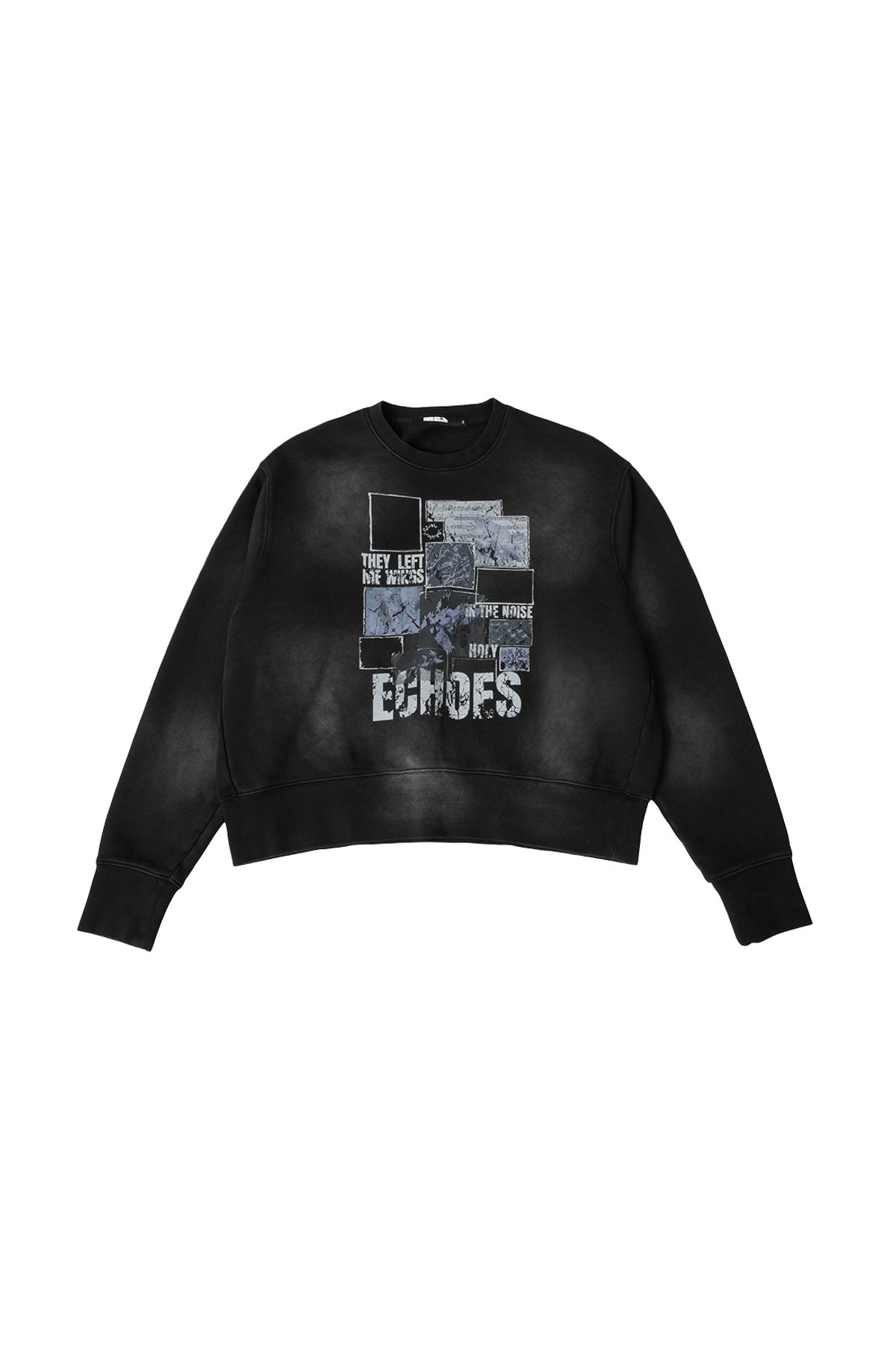 메아(MEA) VINTAGE ANIMAL PATCH SWEATSHIRT [BLACK]