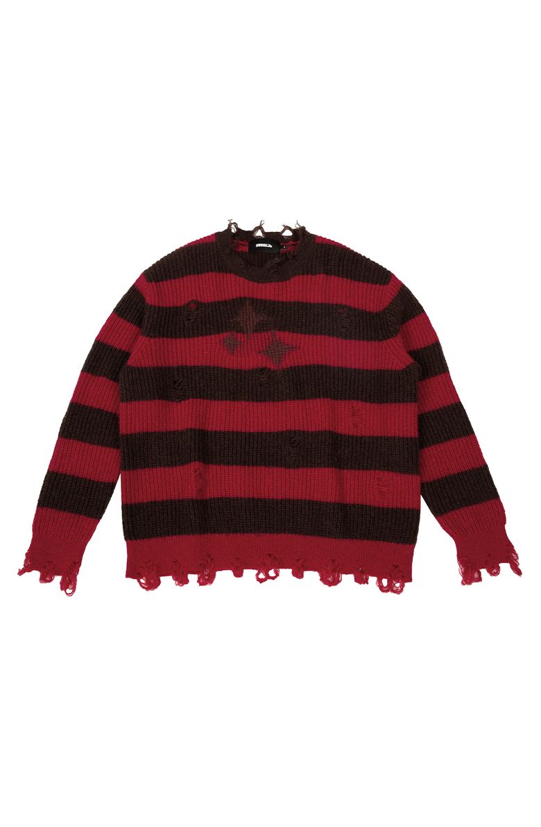 VINTAGE STRIPED WOOL KNIT [RED]
