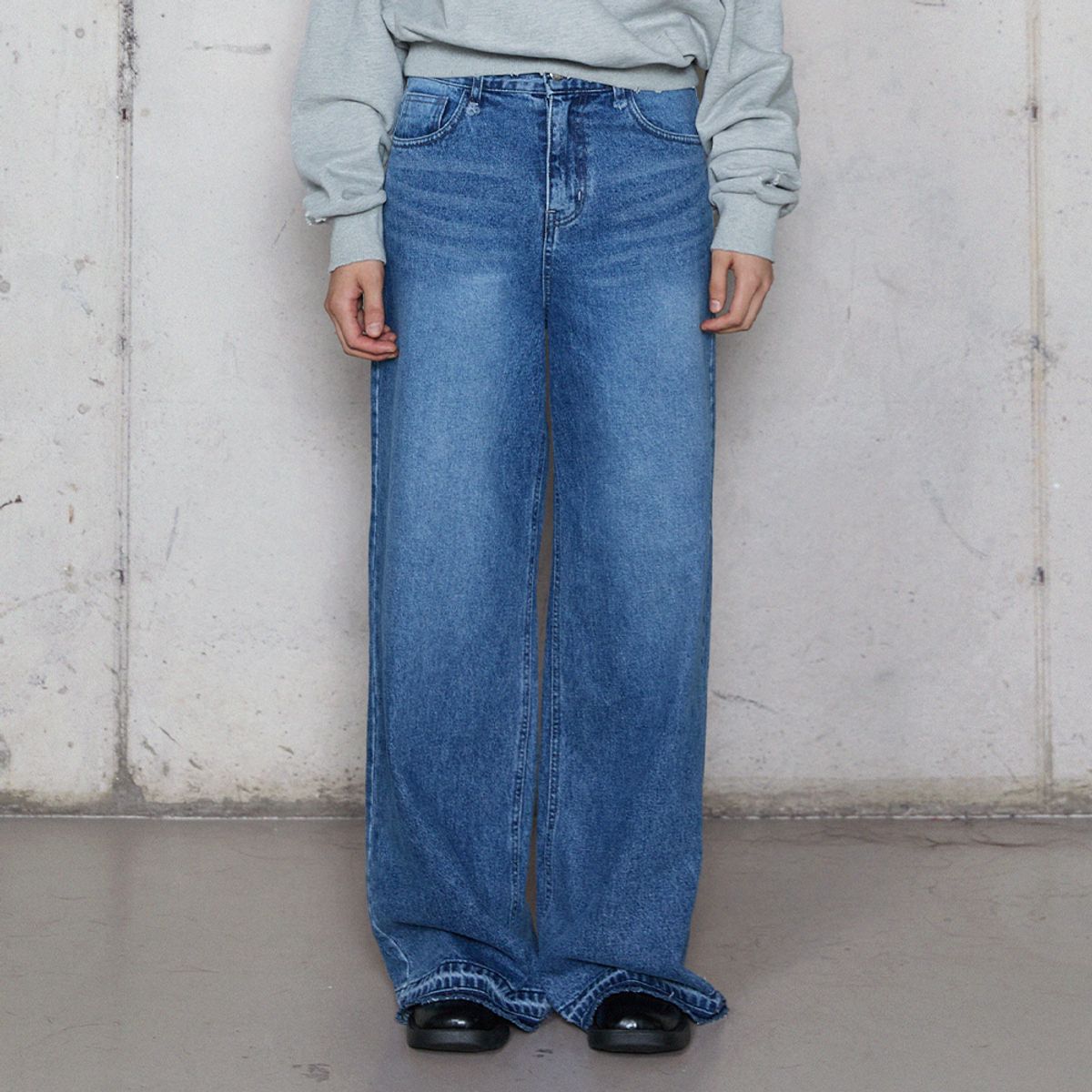 라라폭스(LALAFOX) WASHING WIDE DENIM PANTS BLUE 데님팬츠 BR4DP005