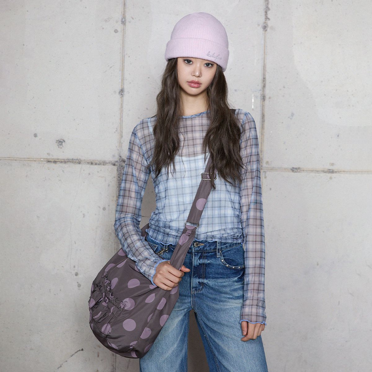 라라폭스(LALAFOX) DOT 2WAY HOBO BAG BROWN 호보백 BR4AB001