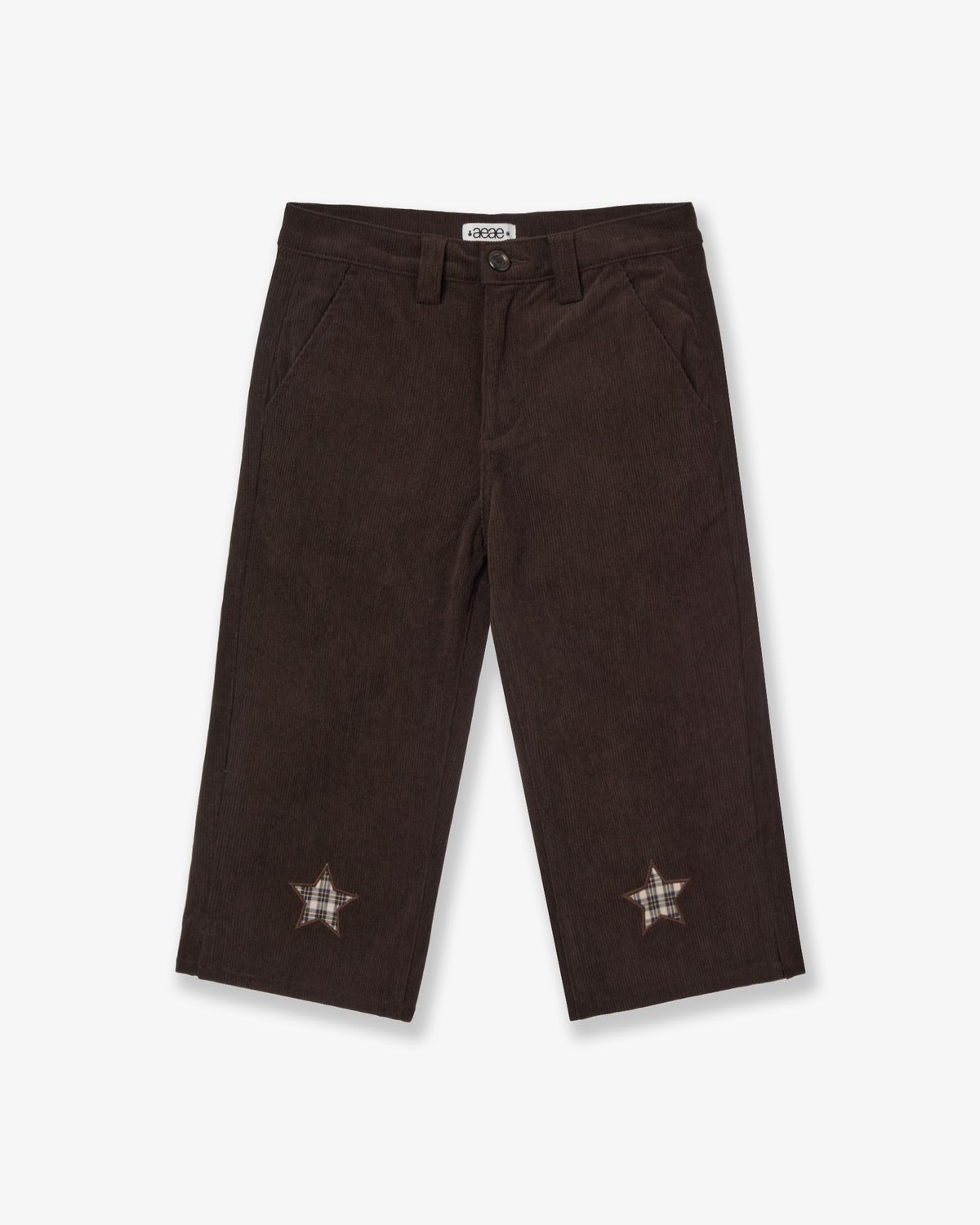 에이이에이이(AEAE) STAR PATCH CAPRI CORDUROY PANTS [BROWN]