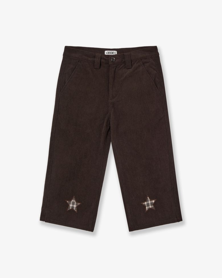 STAR PATCH CAPRI CORDUROY PANTS [BROWN]