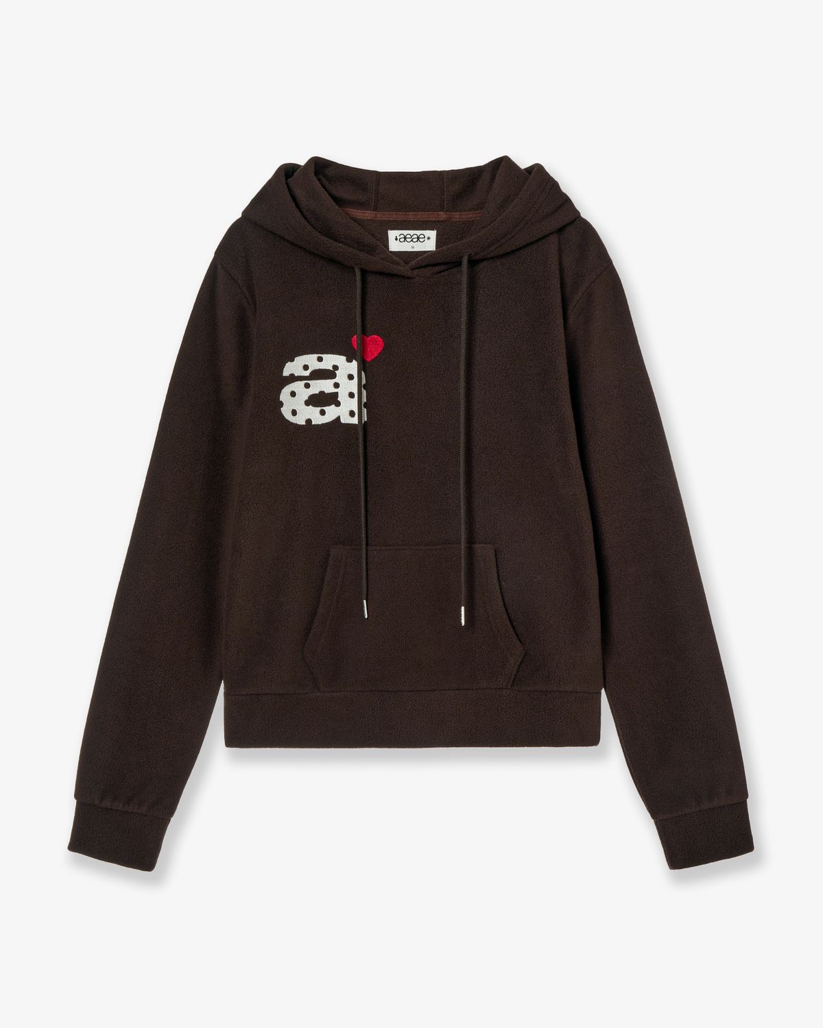 에이이에이이(AEAE) DOT SMALL LETTER FLEECE HOODIE [BROWN]