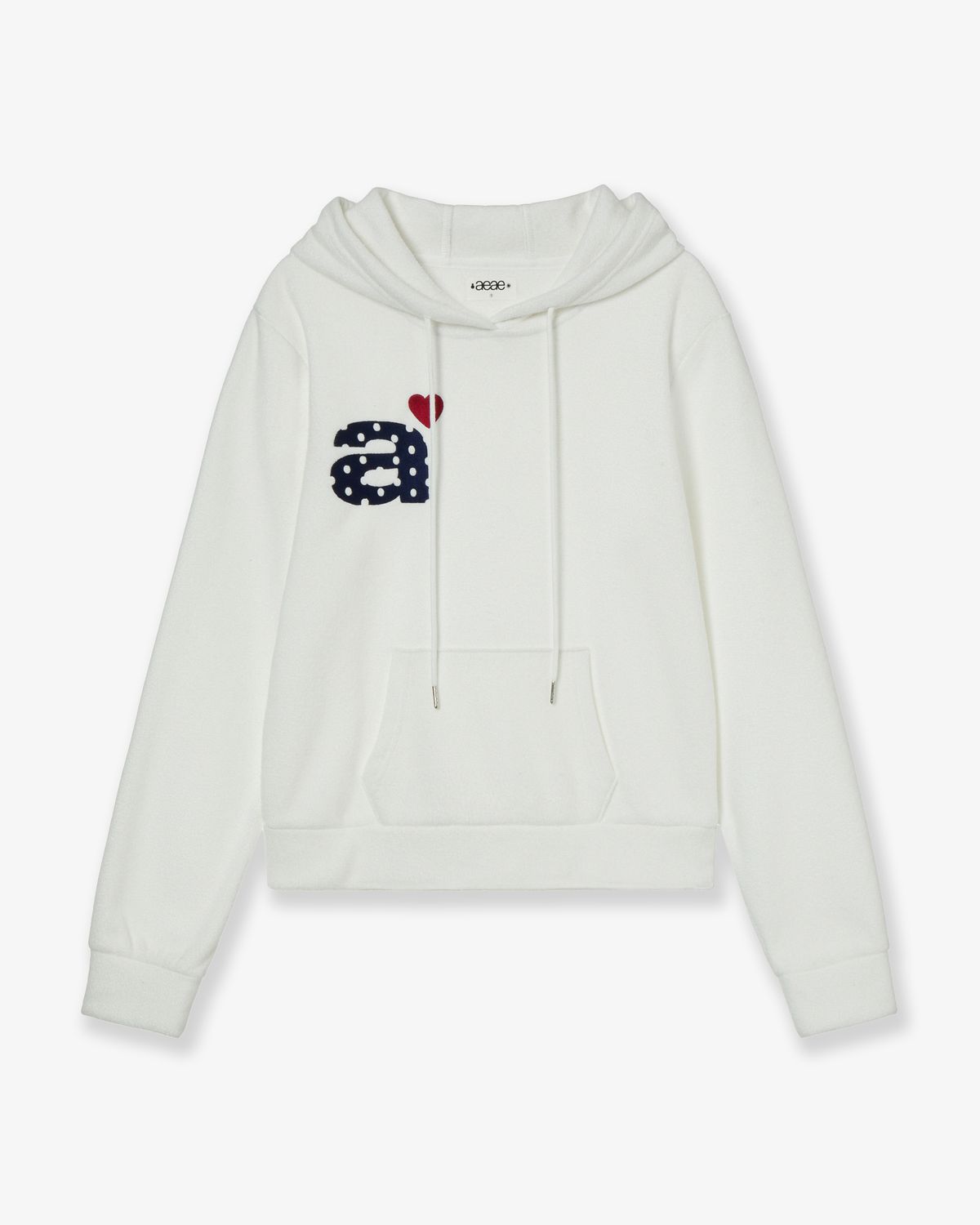 에이이에이이(AEAE) DOT SMALL LETTER FLEECE HOODIE [WHITE]