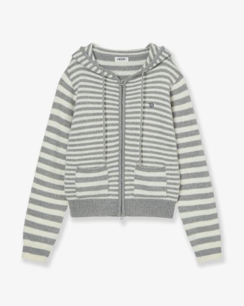 에이이에이이(AEAE) STRIPE HOOD KNIT ZIP UP [NAVY] - 사이즈 & 후기