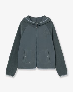 STELLA FLEECE ZIP UP HOODIE [BLUE]