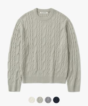 투인원 크롭 케이블 니트 - 4 COLOR