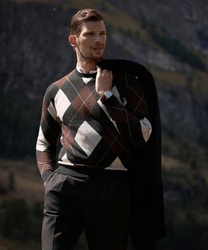 (M) 발투르 울 다이아 스웨터 [벨루가 차콜]