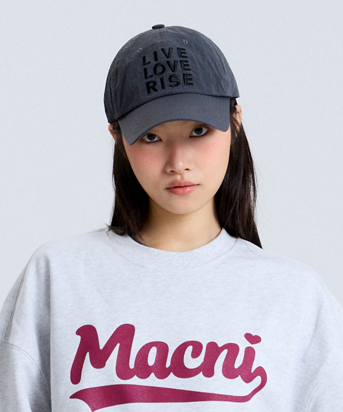 마크니(MACNI) NYLON LLR DEEP BALL CAP CHARCOAL