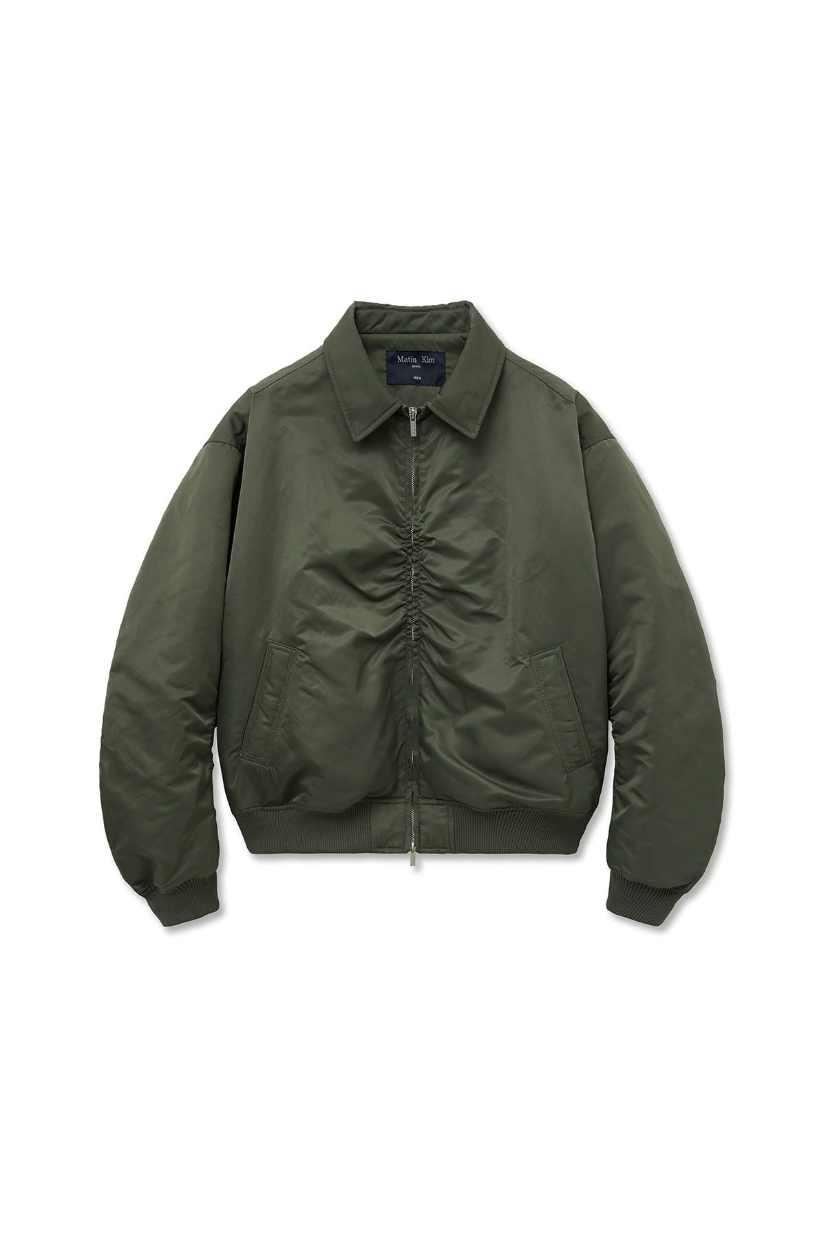 MUSINSA公式 | MATIN KIM APPLIQUE LOGO SHIRRING BOMBER JUMPER FOR