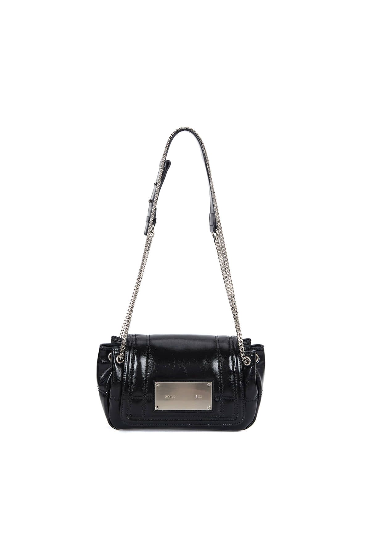 MUSINSA公式 | MATIN KIM GLOSSY QUILTING SMALL CHAIN BAG IN BLACK
