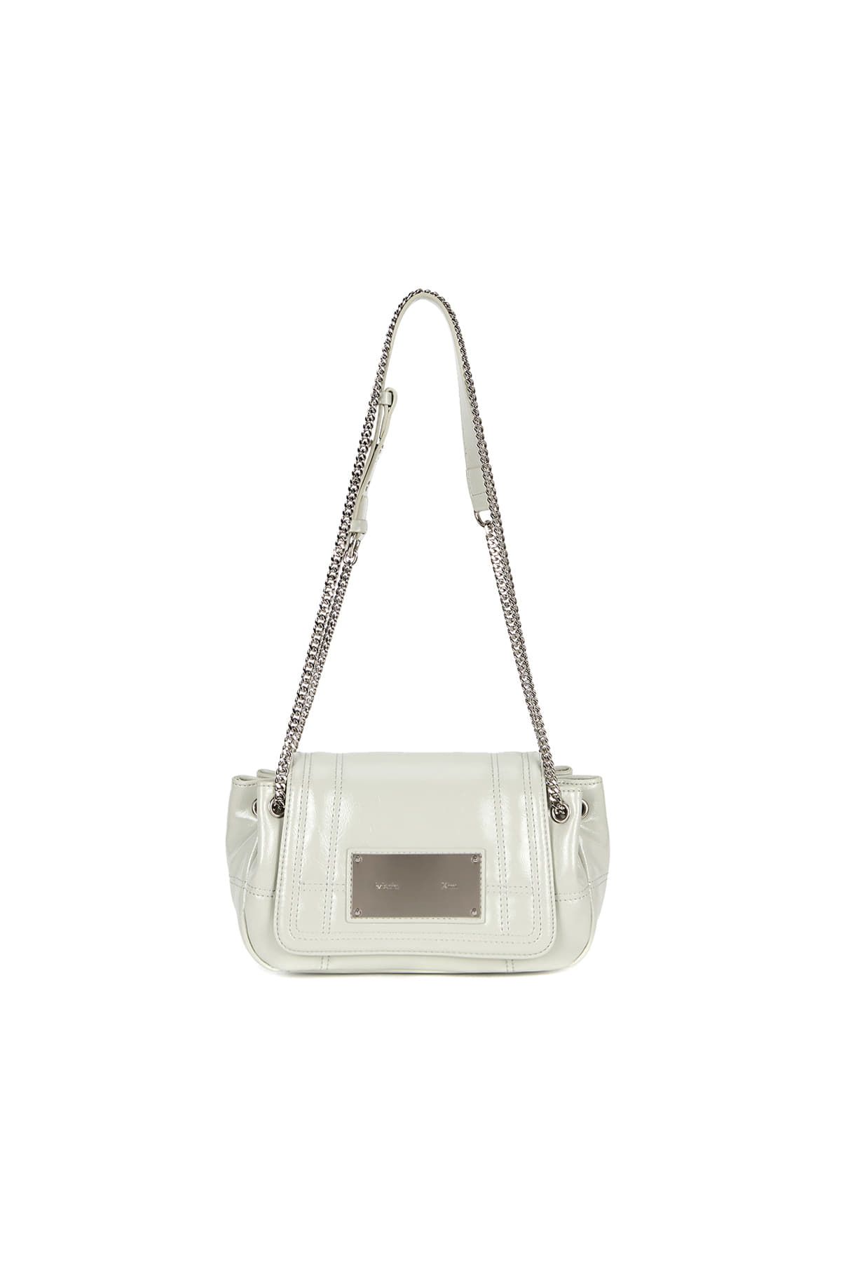 MUSINSA公式 | MATIN KIM GLOSSY QUILTING SMALL CHAIN BAG IN LIGHT GREY