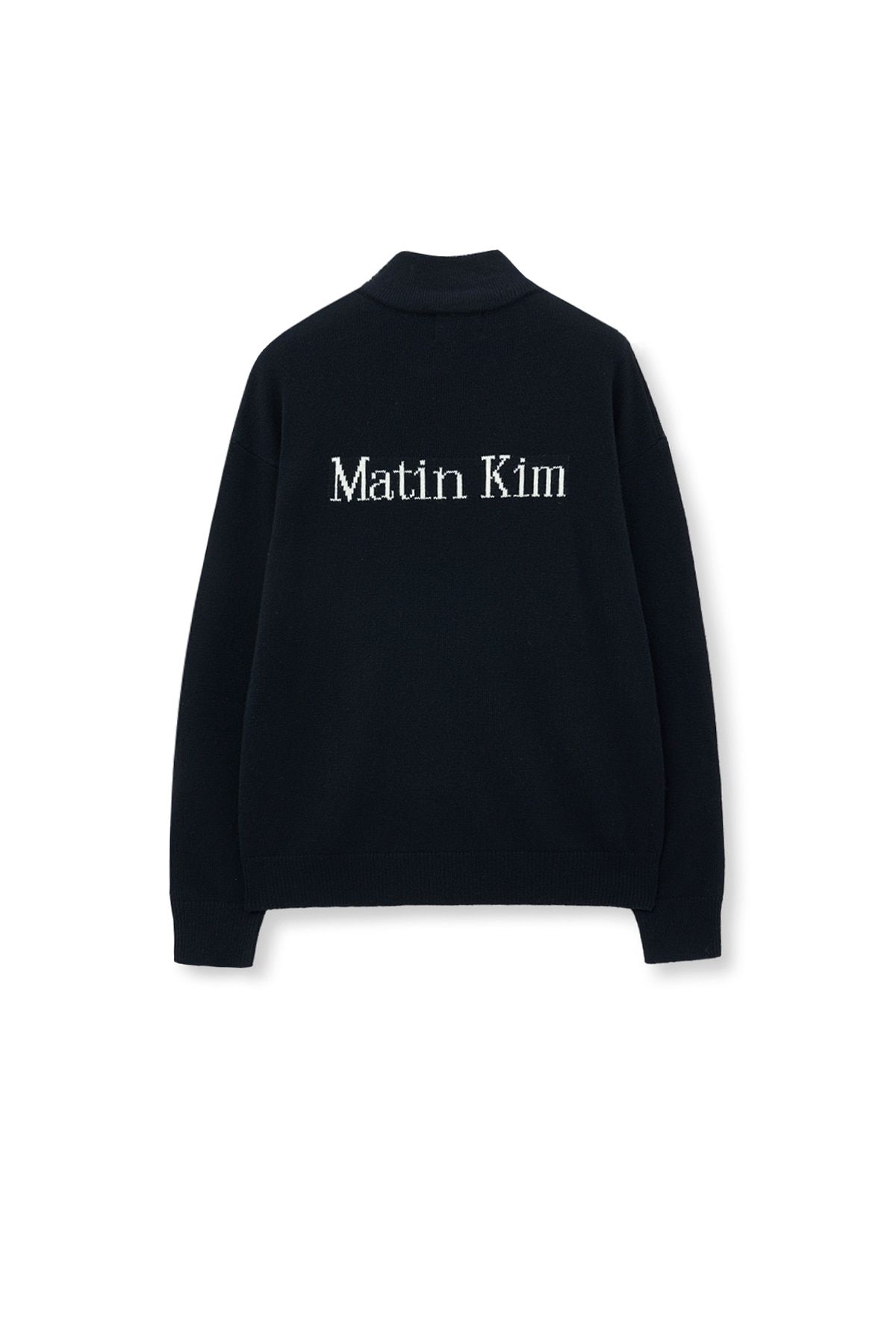 MUSINSA | MATIN KIM BACK LOGO HALF KNIT ZIP UP PULLOVER FOR MEN IN
