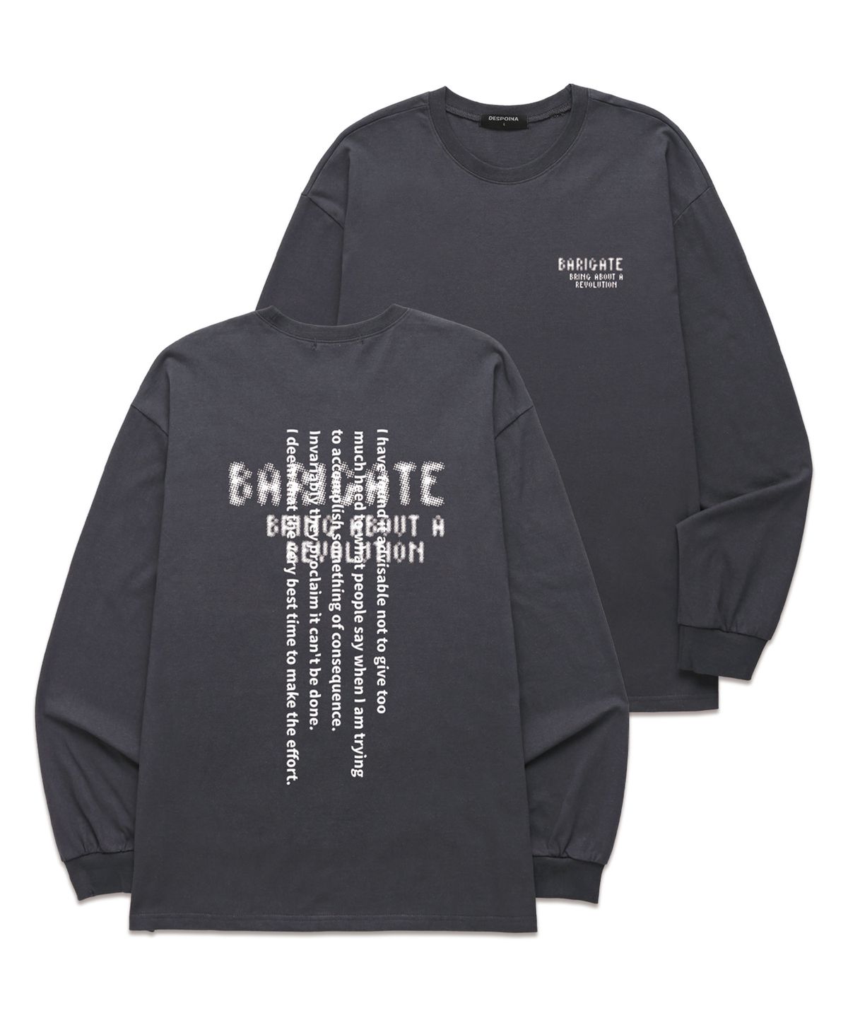 바리게이트(BARIGATE) Spotted Logo 롱슬리브 (BLS034) 차콜