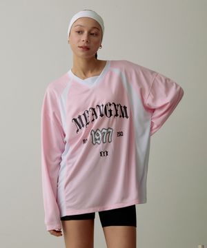 스플라이스 매쉬 롱 슬리브 베이비핑크